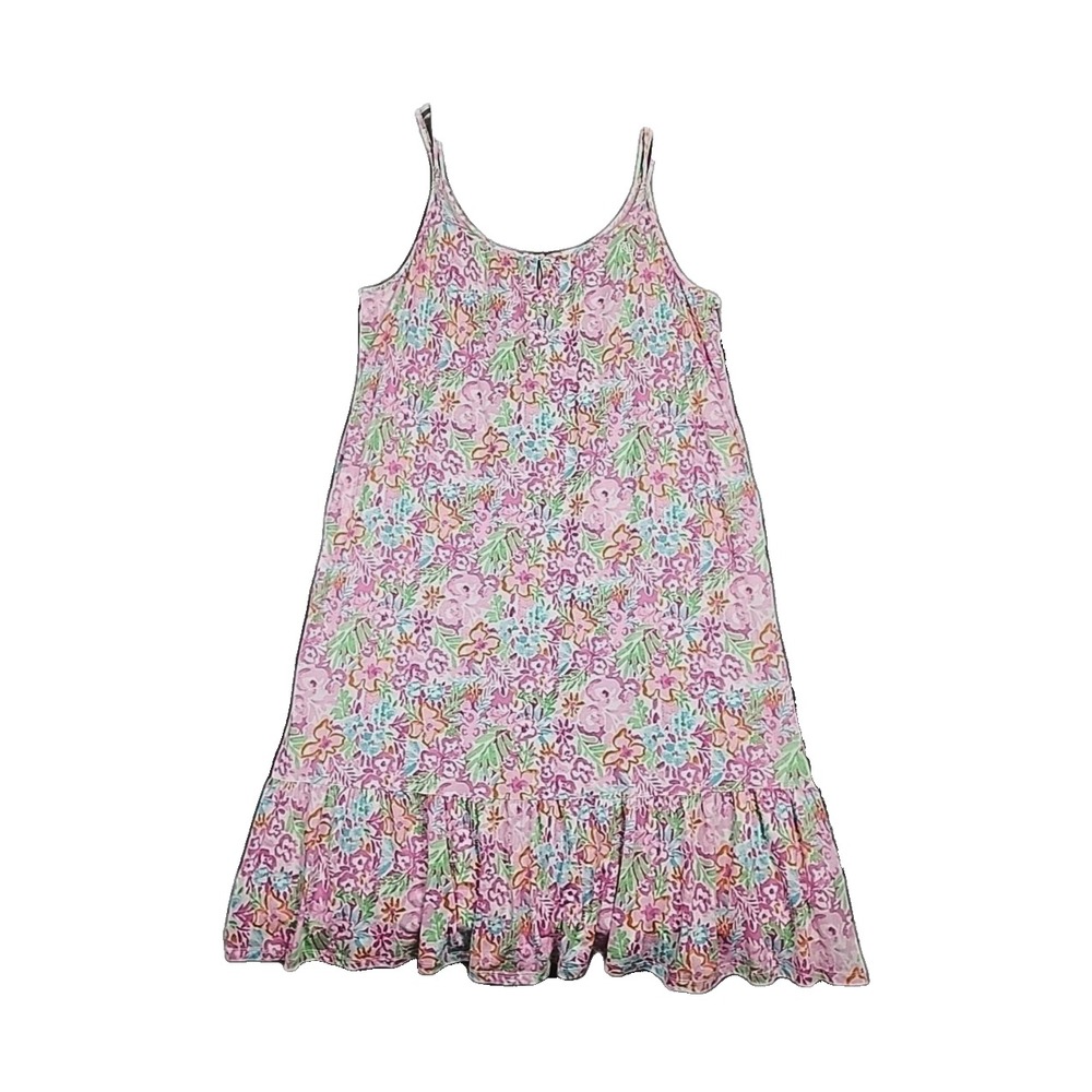Lauren Ralph Lauren Midi Dress Womens 3X Pink Floral Strappy Coverup Cottage NEW